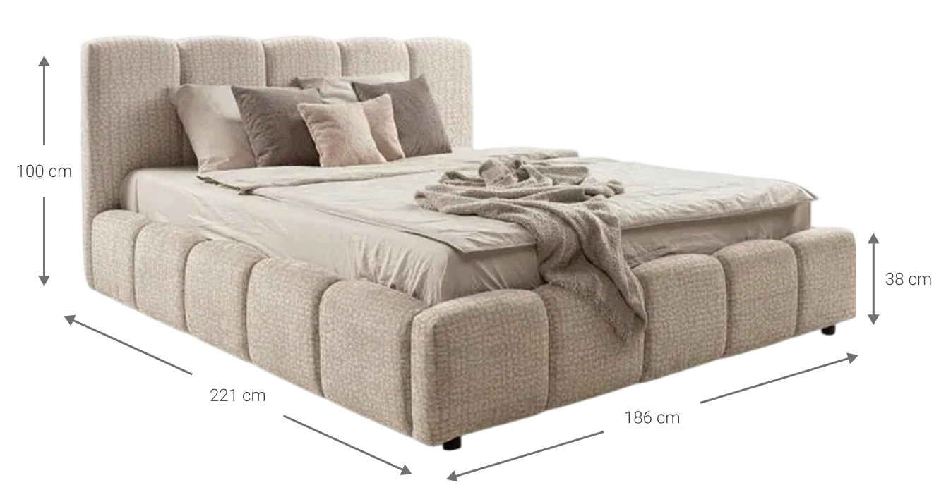 07pmq8s0wy2sdjsb70thm3mwxk30 Επενδυμένο κρεβάτι Poni-180 x 200-Εκρού - Image 1