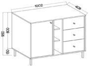Μπουφές Siera 1F 3S Shelf-Χακί - Image 3