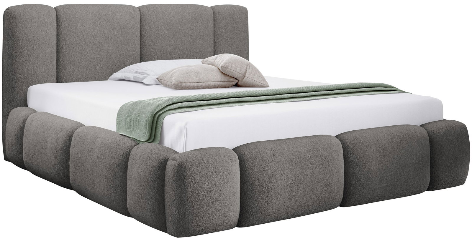 62h1hyeuu1l2pc6gbxwh132gvf0j Επενδυμένο Κρεβάτι Bianco-Γκρι-160 x 200 - Image 1