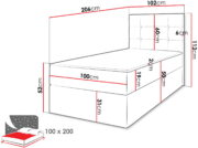 Επενδυμένο Κρεβάτι Luanda Single-Καφέ-100x200 - Image 3