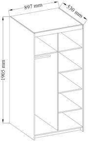 Ντουλάπα δίφυλλη Ester-Leuko - Image 2