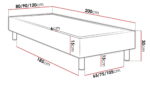 Επενδυμένο κρεβάτι Lux-Baza-Roz-200 x 80 x 30 - Image 2