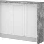 Πάγκος νησίδας Tahoma-Μήκος: 135 εκ.-Λευκό ματ-Siena Marble