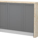 Πάγκος νησίδας Tahoma-Μήκος: 150 εκ.-Γραφίτης-Latino Marble