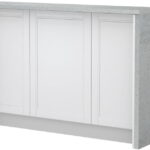 Πάγκος νησίδας Tahoma-Μήκος: 150 εκ.-Λευκό ματ-Chromix Silver