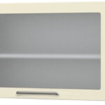 Ντουλάπι κρεμαστό Modena V5-90-1KSP με βιτρίνα-Λευκό - Μπεζ