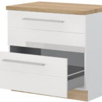 Επιδαπέδιο ντουλάπι Hudson R-90-2MBOX-Λευκό - Λευκό γυαλιστερό