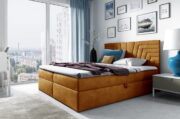 Επενδυμένο κρεβάτι Box 4-Portokali-140 x 200 - Image 2
