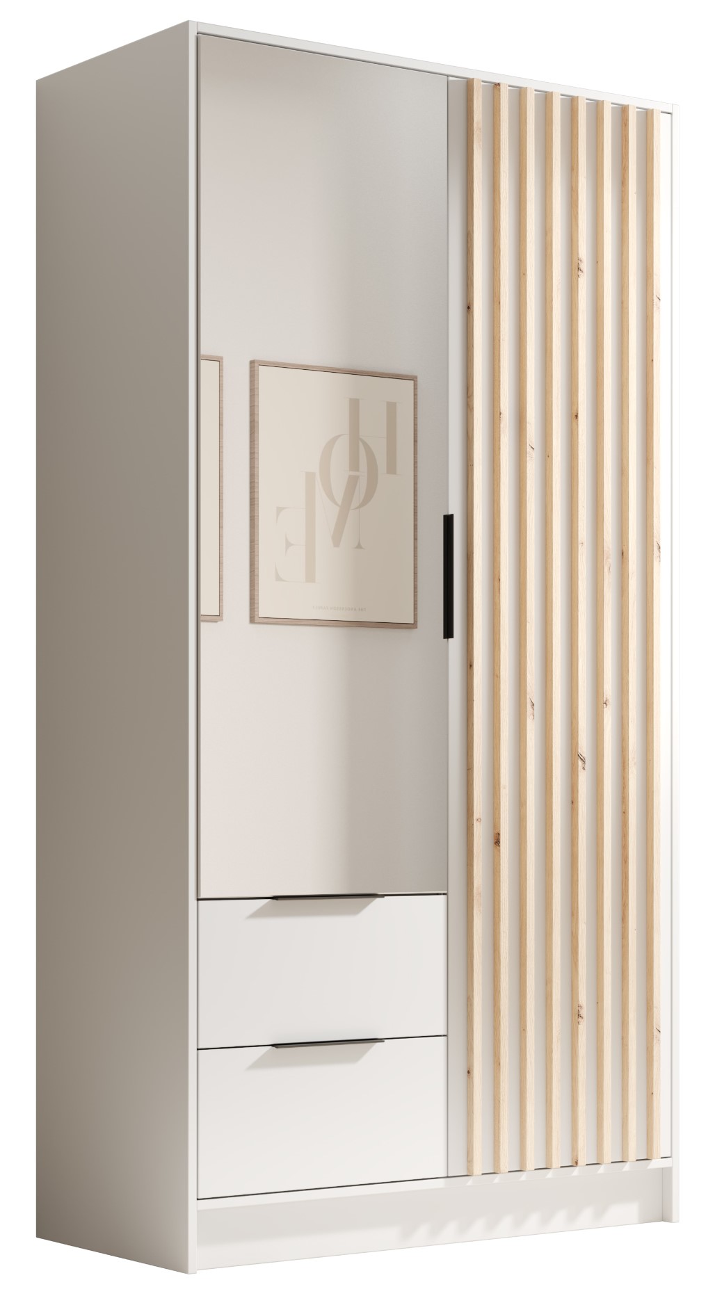 image_846120_nero_wardrobe_100_bia_y Ντουλάπα Niriam δίφυλλη-Leuko - Image 1