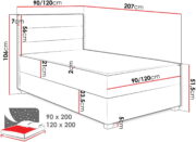 Επενδυμένο κρεβάτι Elen-Gkri Skouro-90 x 200 - Image 3
