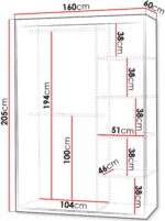 Ντουλάπα Mat V 160 συρόμενη - Image 3