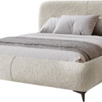 Επενδυμένο κρεβάτι Moe-Beige-180 x 200