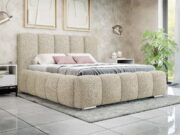 Επενδυμένο κρεβάτι Wizko-Beige-140 x 200 - Image 2