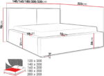 Επενδυμένο κρεβάτι Santos-Beige-160 x 200 - Image 3