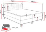 Επενδυμένο κρεβάτι Box Best I-Mauro-160 x 200 - Image 3