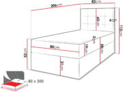 Επενδυμένο Κρεβάτι Luanda Single-Καφέ-80x200 - Image 3