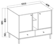 Μπουφές Siera 2F 2S Shelf-Μπεζ - Image 3