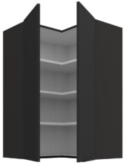 Κρεμαστό ντουλάπι γωνιακό Arianna 60x60 GN 90 2F-Μαύρο - Image 2