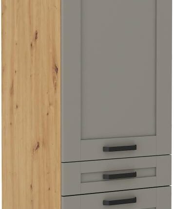 Επιδαπέδιο ντουλάπι Nelor 60 DKS 210 3S 1F-Γκρι σπέσιαλ - Φυσικό