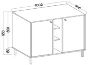 Μπουφές Siera 2F Shelf-Μαύρο - Image 3