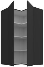 Κρεμαστό ντουλάπι γωνιακό Arianna 60x60 GN 108 2F-Μαύρο - Image 2