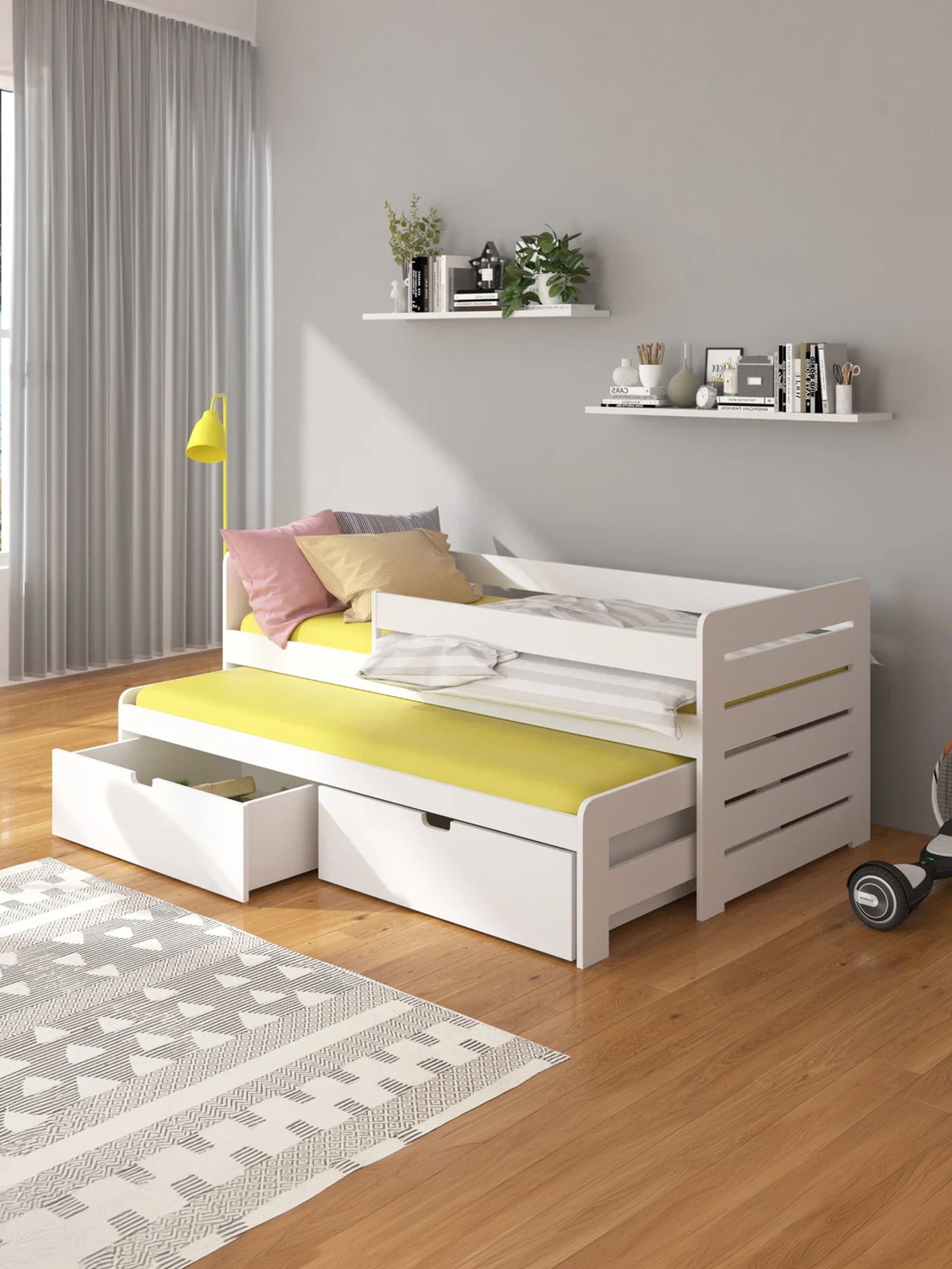 6r0jkhd57mpit56bvklzlr6sh2iq Παιδικό Κρεβάτι Mirko-200 x 90-Με προστατευτικό-Leuko - Image 1