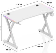 Γραφείο Gaming Hero 2.3 RGB – Λευκό - Image 3