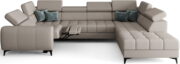 Γωνιακός καναπές Calyra Max I Relax Lthr-Γκρεζ-Δεξιά