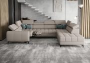 Γωνιακός καναπές Calyra Max I Relax Lthr-Γκρεζ-Δεξιά - Image 2
