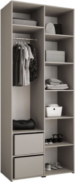 Ντουλάπα Como III-Cashmere - Μαύρο-Μήκος: 100εκ - Image 5