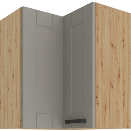 Κρεμαστό ντουλάπι γωνιακό Nelor 60x60 GN 72 2F-Γκρι σπέσιαλ - Φυσικό