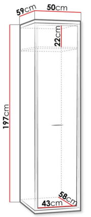 Ντουλάπα Mediolan AT02 μονόφυλλη - Image 3