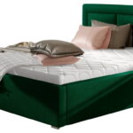 Επενδυμένο κρεβάτι Ross-160 x 200-Prasino-Χωρίς μηχανισμό ανύψωσης