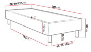 Επενδυμένο κρεβάτι Lux-Baza-Roz-200 x 120 x 30 - Image 3