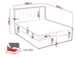 Επενδυμένο κρεβάτι ideal Box-Mpez-160 x 200 - Image 3