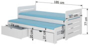 Παιδικό Κρεβάτι Mirko-180 x 80-Με προστατευτικό-Roz - Image 3