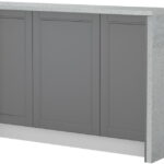 Πάγκος νησίδας Tahoma-Μήκος: 150 εκ.-Γραφίτης-Chromix Silver