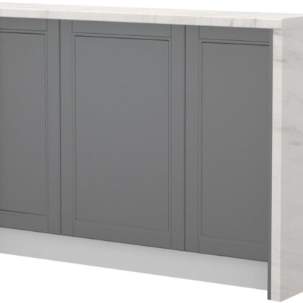 Πάγκος νησίδας Tahoma-Μήκος: 150 εκ.-Γραφίτης-White Marble