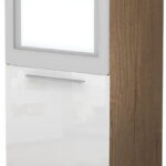 Επιδαπέδιο ντουλάπι φούρνου ψηλό Raval K14-60-1KR-Φυσικό σκούρο - Λευκό γυαλιστερό