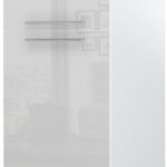 Επιδαπέδιο ντουλάπι ψηλό Raval K23-60-2KF-Λευκό - Λευκό γυαλιστερό
