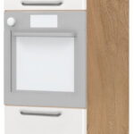 Επιδαπέδιο ντουλάπι φούρνου ψηλό Modena K21-60-2KR-Καρυδί - Λευκό γυαλιστερό
