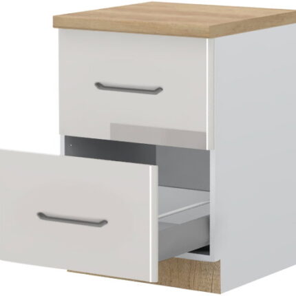 Επιδαπέδιο ντουλάπι Modena R-60-2MBOX-Λευκό - Γκρι ανοιχτό