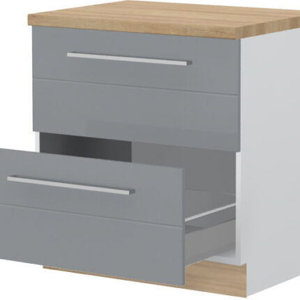 Επιδαπέδιο ντουλάπι Hudson R-80-2MBOX-Λευκό - Γκρι