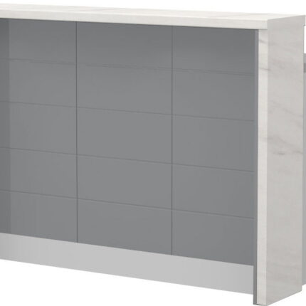 Πάγκος νησίδας Hudson-Μήκος: 135 εκ.-Γκρι-White Marble