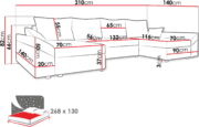 Γωνιακός καναπές Dante U-Gkri - Image 3