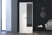 Ντουλάπα Dorm δίφυλλη με καθρέπτη-Leuko - Image 2