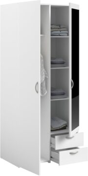 Ντουλάπα Dorm δίφυλλη με καθρέπτη-Leuko - Image 4