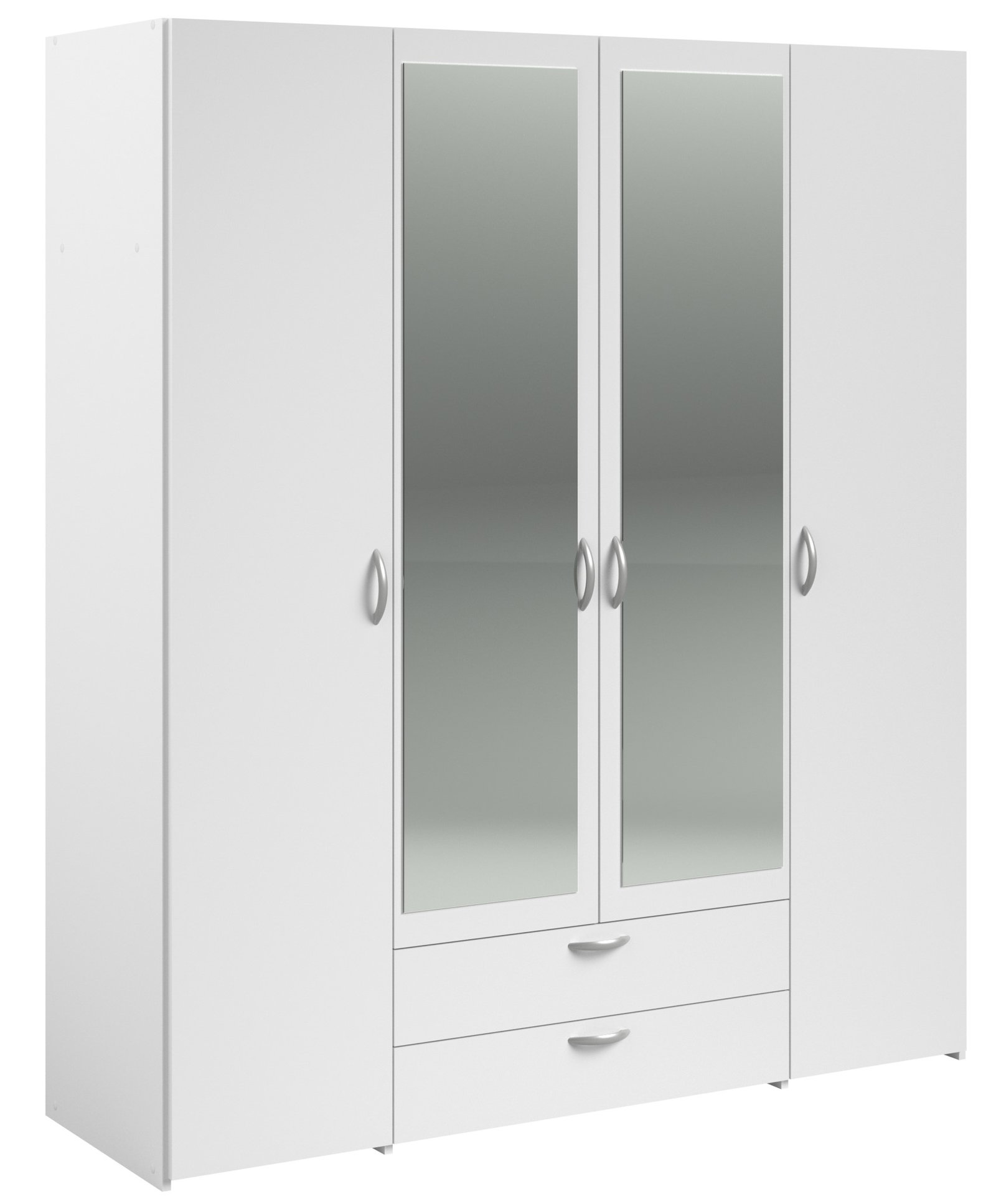 CYCLO 3D Ντουλάπα Dorm τετράφυλλη με καθρέπτη-Leuko - Image 1