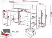 Πολυλειτουργικό κρεβάτι Smart I-Leuko - Image 3