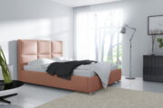Επενδυμένο κρεβάτι Madelyn-Peach-200 x 200 - Image 2